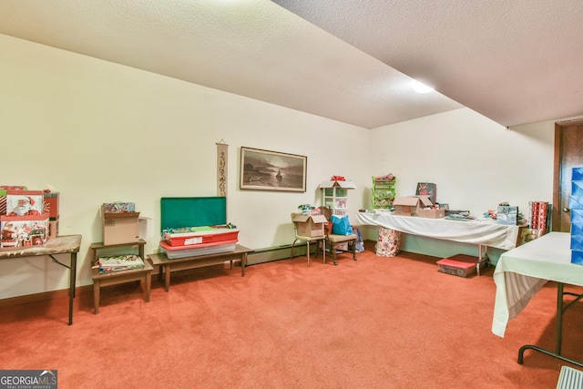 8120 Ball Mill Rd, Atlanta, GA 30350 - carpeted office space with a baseboard heating unit and a textured ceiling
