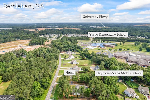 830 Tom Miller Rd, Bethlehem, GA 30620 - aerial view of property's location featuring a forest