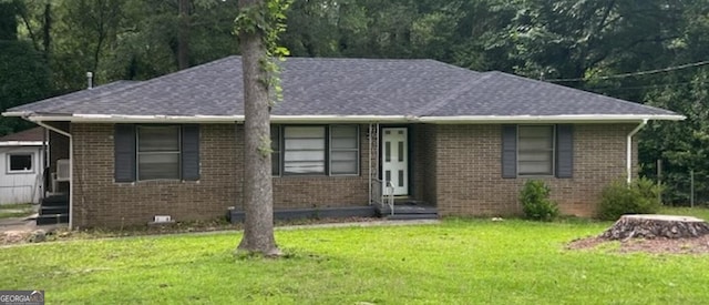 2526 Kensington Rd, Macon, GA 31211 - ranch-style home featuring a front lawn, brick siding, and a shingled roof