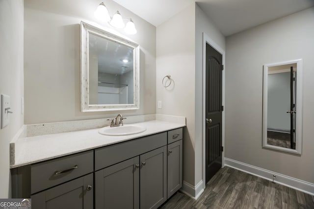 703 Burch Creek Dr, Grovetown, GA 30813 - bathroom with vanity and wood finished floors