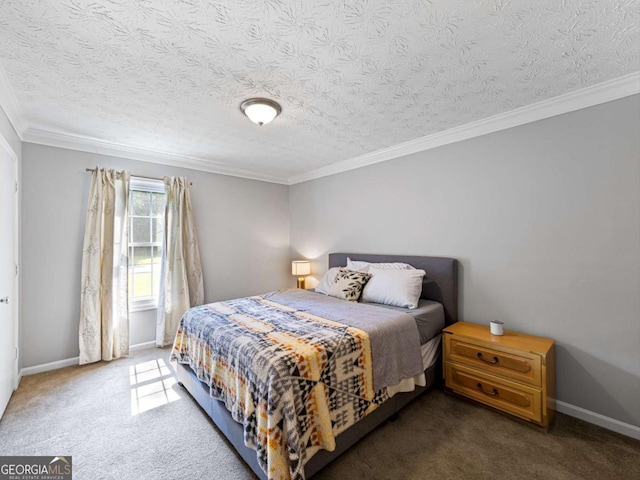 30 Court S, Ellenwood, GA 30294 - bedroom with carpet, ornamental molding, a textured ceiling, and baseboards