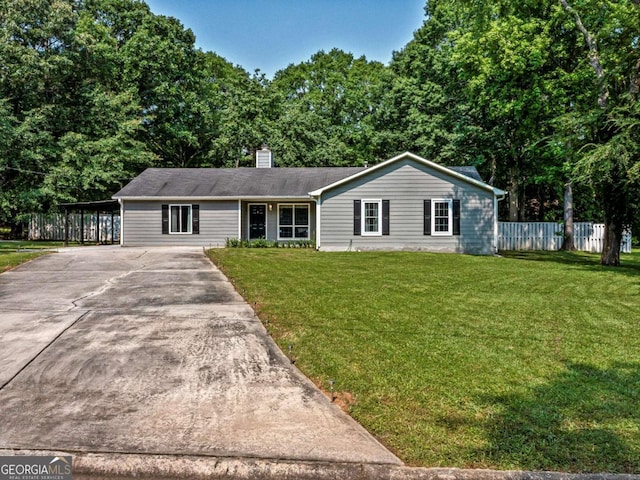 30 Court S, Ellenwood, GA 30294 - ranch-style house with concrete driveway and a chimney