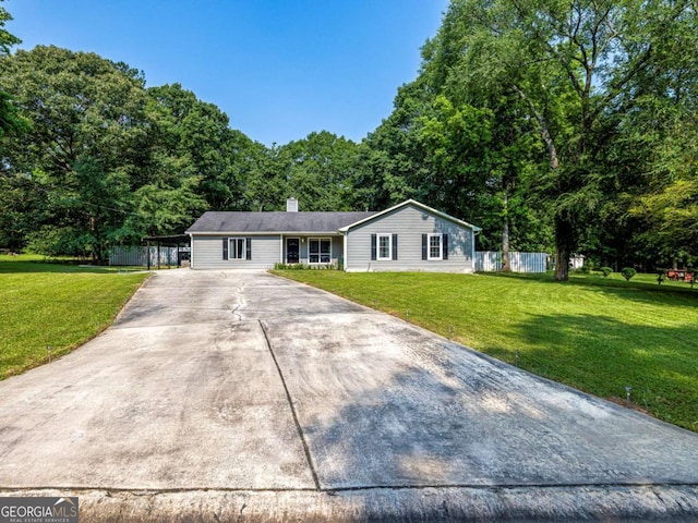 30 Court S, Ellenwood, GA 30294 - ranch-style home with concrete driveway and a chimney