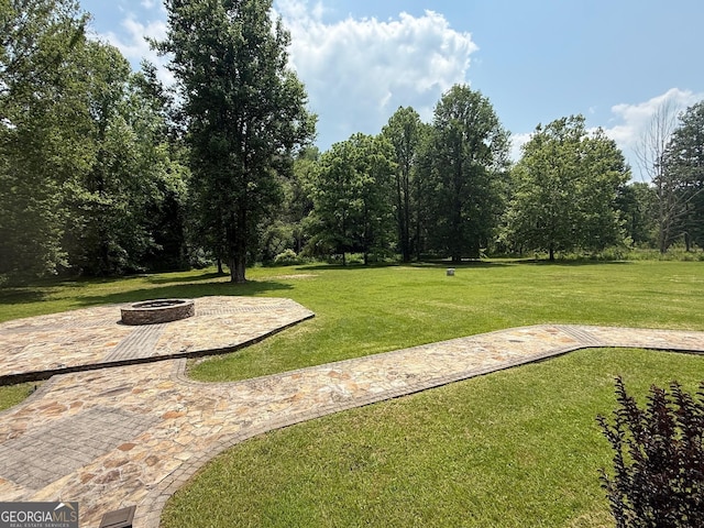 33 T J Mote Rd, Dahlonega, GA 30533 - view of home's community featuring an outdoor fire pit and a yard