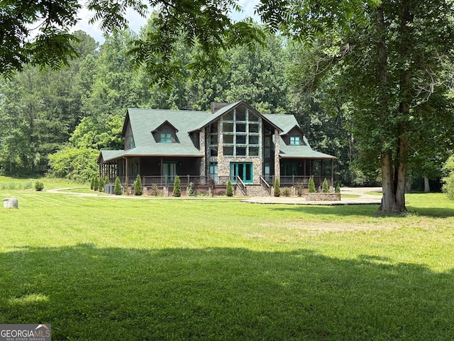 33 T J Mote Rd, Dahlonega, GA 30533 - back of house with a yard