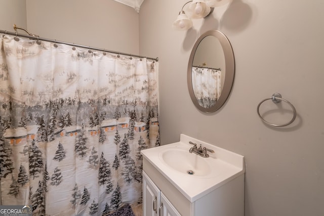 33 T J Mote Rd, Dahlonega, GA 30533 - full bath with vanity and a shower with shower curtain