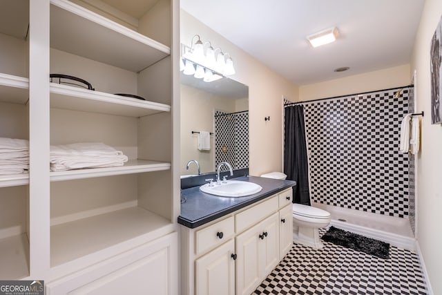 33 T J Mote Rd, Dahlonega, GA 30533 - full bath with vanity, toilet, and a shower with shower curtain
