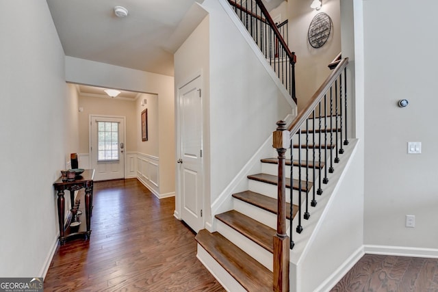 5016 Garrett Ct, Alpharetta, GA 30005 - staircase featuring wood finished floors