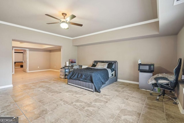 1979 Alcovy Shoals Blf, Lawrenceville, GA 30045 - bedroom featuring ornamental molding, tile patterned floors, and a ceiling fan