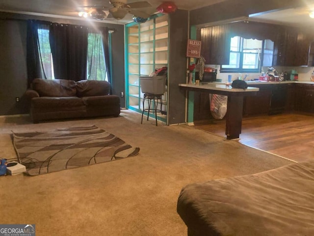 2722 Alden St, Macon, GA 31206 - living area with a ceiling fan