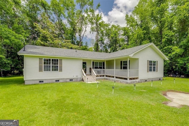 907 Magnolia Ext, Guyton, GA 31312 - view of front of property with crawl space, a front yard, and roof with shingles