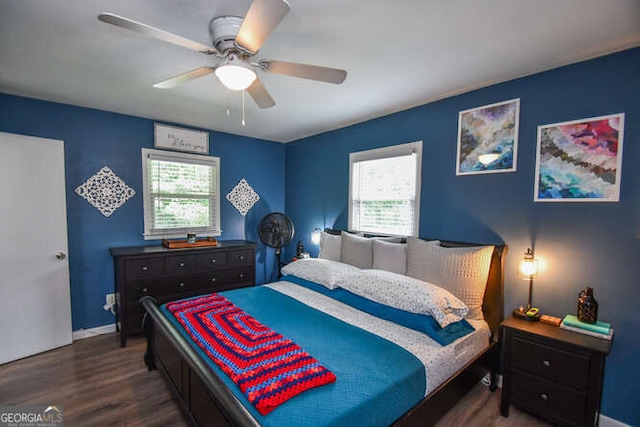 120 Chambers Ave, Cornelia, GA 30531 - bedroom featuring wood finished floors, a ceiling fan, and baseboards