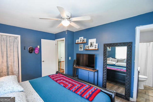 120 Chambers Ave, Cornelia, GA 30531 - bedroom featuring wood finished floors and a ceiling fan
