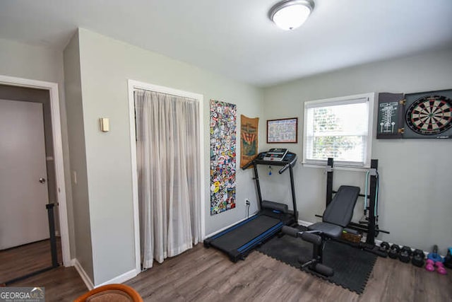 120 Chambers Ave, Cornelia, GA 30531 - workout room featuring wood finished floors and baseboards