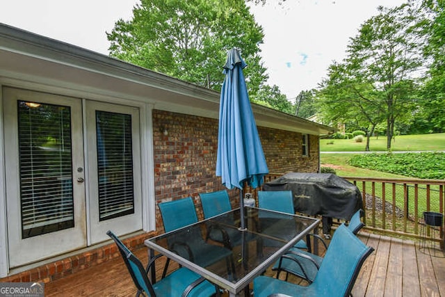 120 Chambers Ave, Cornelia, GA 30531 - deck featuring french doors, outdoor dining area, and area for grilling