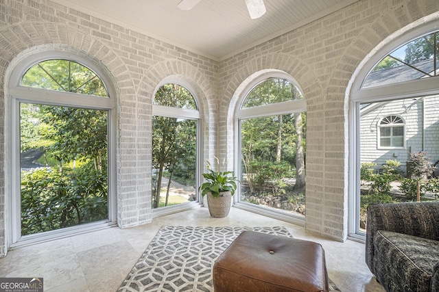 1821 N Rock Springs Rd NE, Atlanta, GA 30324 - sunroom / solarium featuring brick wall