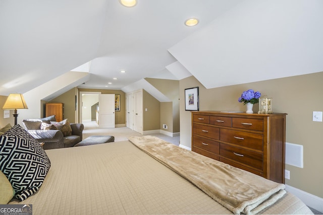 1821 N Rock Springs Rd NE, Atlanta, GA 30324 - bedroom with lofted ceiling and recessed lighting