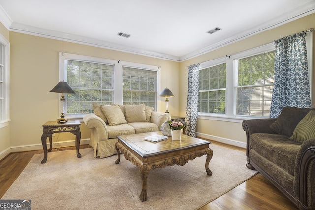 1821 N Rock Springs Rd NE, Atlanta, GA 30324 - living area with ornamental molding and wood finished floors