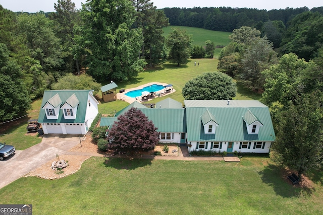 2048 Swint Rd, Griffin, GA 30224 - aerial view of property and surrounding area featuring a pool area and a heavily wooded area