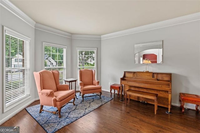 9065 Yellow Pine Ct, Gainesville, GA 30506 - sitting room with crown molding and wood finished floors