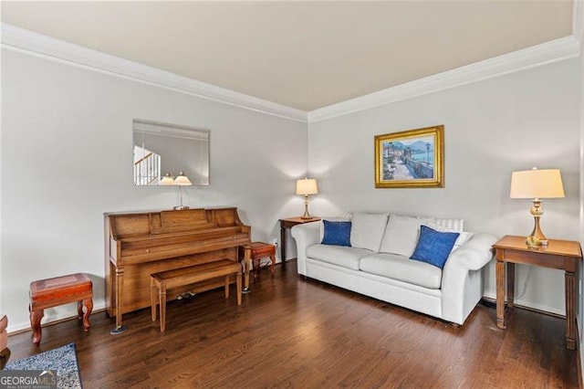 9065 Yellow Pine Ct, Gainesville, GA 30506 - living area featuring ornamental molding and wood finished floors