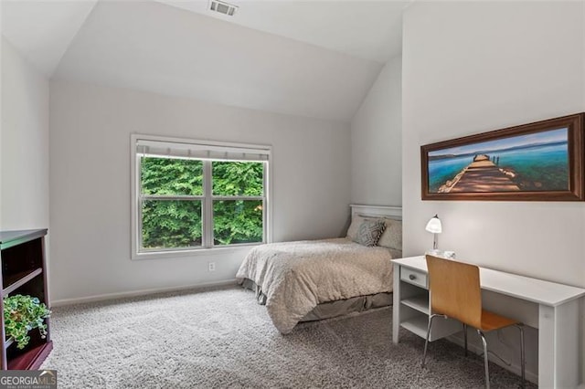 9065 Yellow Pine Ct, Gainesville, GA 30506 - carpeted bedroom with vaulted ceiling and baseboards
