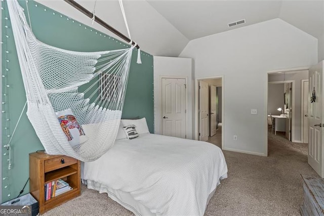 9065 Yellow Pine Ct, Gainesville, GA 30506 - bedroom featuring lofted ceiling and carpet