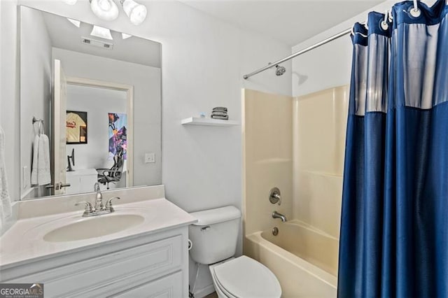 9065 Yellow Pine Ct, Gainesville, GA 30506 - bathroom featuring shower / bath combination with curtain and vanity