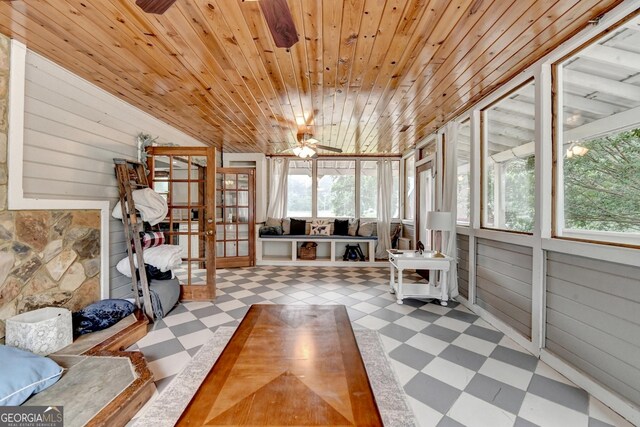 1365 Lower Creighton Rd, Cumming, GA 30028 - unfurnished sunroom with a ceiling fan and french doors