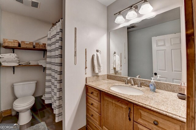 1365 Lower Creighton Rd, Cumming, GA 30028 - bathroom featuring vanity, tile patterned floors, and curtained shower