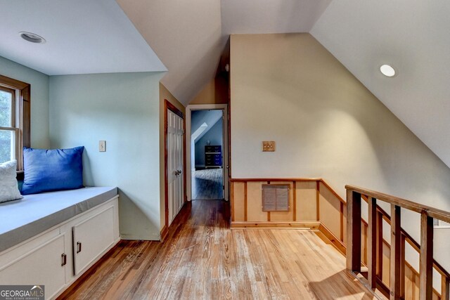 1365 Lower Creighton Rd, Cumming, GA 30028 - hall with wood finished floors and vaulted ceiling