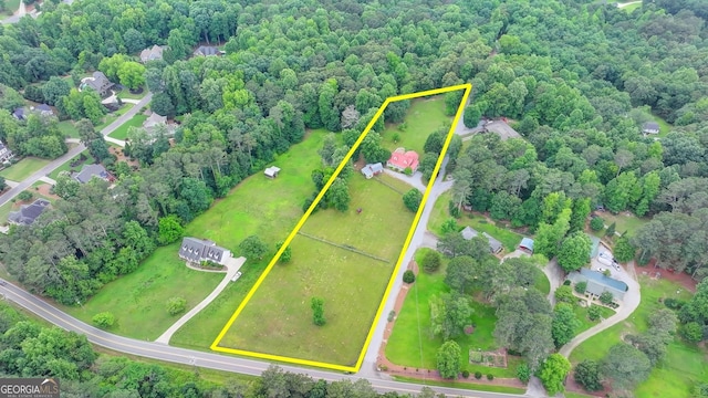 1365 Lower Creighton Rd, Cumming, GA 30028 - aerial view of property and surrounding area with property parcel outlined