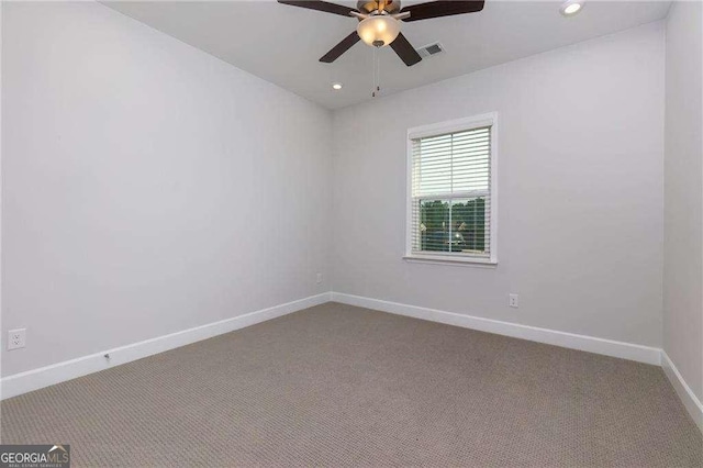 740 Pineberry Ct, Grayson, GA 30017 - spare room with carpet, a ceiling fan, and recessed lighting