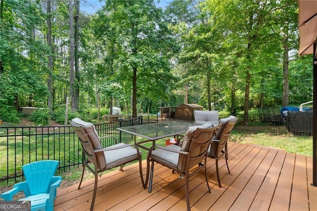 76 Beech Creek Cir, Winder, GA 30680 - wooden deck featuring outdoor dining space