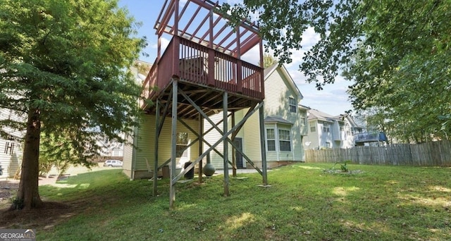 475 Cascade Rise Ct, South Fulton, GA 30331 - rear view of house with a wooden deck