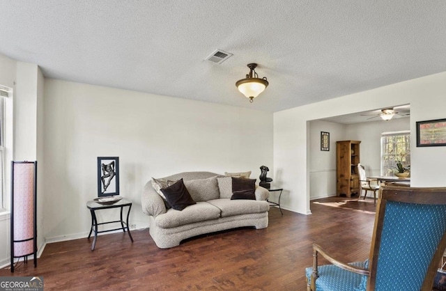 475 Cascade Rise Ct, South Fulton, GA 30331 - living room with wood finished floors, ceiling fan, and a textured ceiling