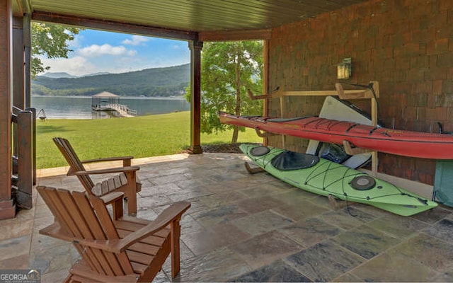 2156 Mockingbird Ln, Hiawassee, GA 30546 - view of patio with a water view