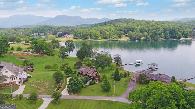 2156 Mockingbird Ln, Hiawassee, GA 30546 - drone / aerial view of a water and mountain view