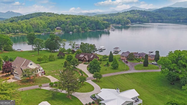 2156 Mockingbird Ln, Hiawassee, GA 30546 - drone / aerial view of a water and mountain view