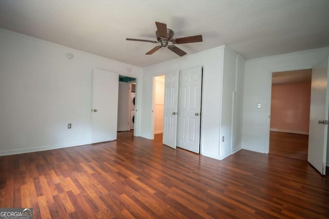 140 Lakeview St, Athens, GA 30601 - unfurnished bedroom featuring wood finished floors, ceiling fan, and ornamental molding
