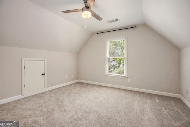 300 Windsor Chase Trl, Johns Creek, GA 30097 - bonus room with carpet, vaulted ceiling, baseboards, and ceiling fan