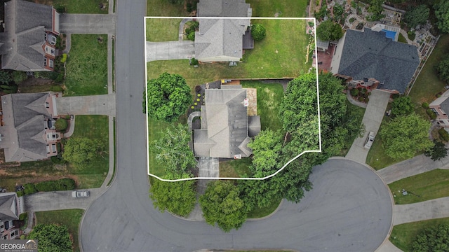 300 Windsor Chase Trl, Johns Creek, GA 30097 - aerial perspective of suburban area with property parcel outlined