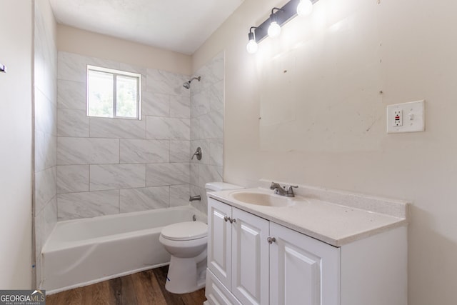 933 Capitol View Ave NW, Atlanta, GA 30318 - bathroom with wood finished floors, washtub / shower combination, and vanity