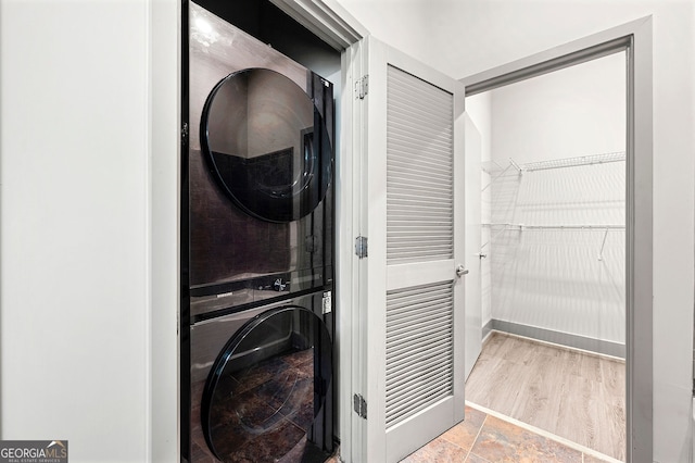 425 Chapel St SW Unit 1107, Atlanta, GA 30313 - washroom with stacked washer / dryer
