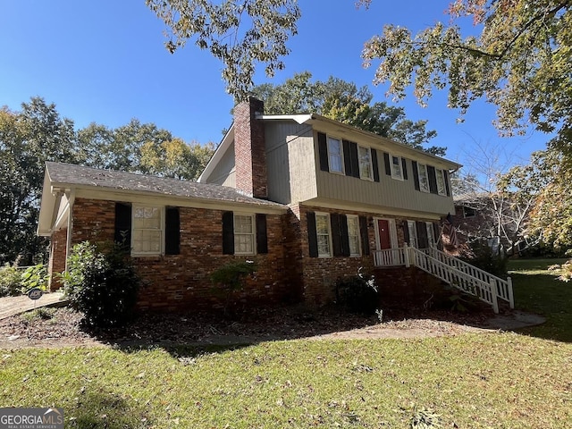 2972 Clairmont Ave, Macon, GA 31204 - colonial inspired home with a chimney and a front lawn