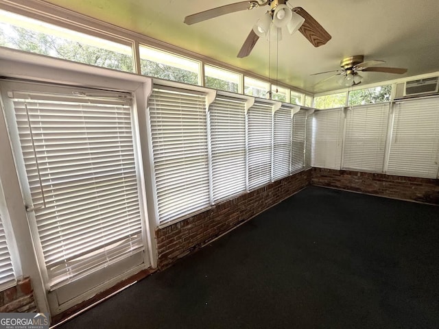 2972 Clairmont Ave, Macon, GA 31204 - unfurnished sunroom featuring ceiling fan and a wall mounted AC