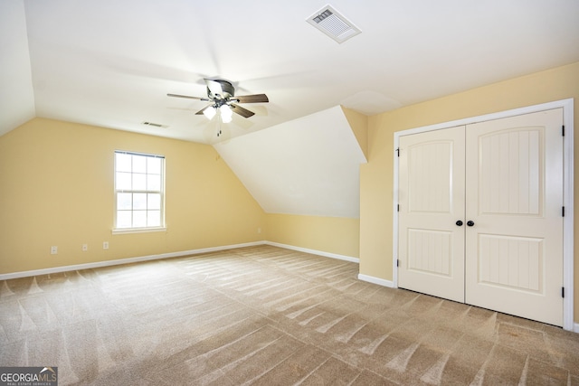 104 Hamilton Lake View Ct, Lagrange, GA 30241 - bonus room featuring ceiling fan, lofted ceiling, carpet, and baseboards