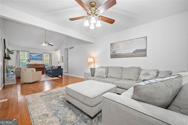 4458 Trickum Rd, Marietta, GA 30066 - living area with a ceiling fan, baseboards, and wood finished floors