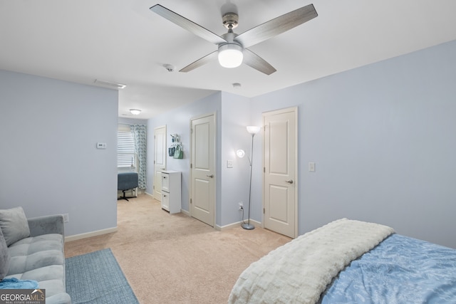 2245 Long Bow Chase, Kennesaw, GA 30144 - bedroom featuring light colored carpet, baseboards, and a ceiling fan
