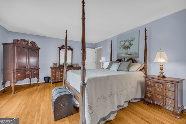 327 Brucken Strasse Unit 609, Helen, GA 30545 - bedroom with light wood-style flooring and baseboards